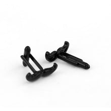 Load image into Gallery viewer, Matte Black Moustache Cufflinks
