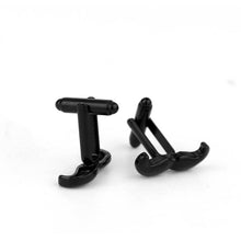 Load image into Gallery viewer, Matte Black Moustache Cufflinks
