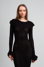 Load image into Gallery viewer, Madonna Lace Knit Ruffled Dress
