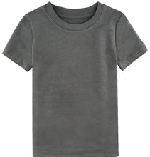 Load image into Gallery viewer, COSLAND Boys' 100% Cotton Heavyweight Short Sleeve Crewneck T Shirt Large Gray - # BOAA12510003
