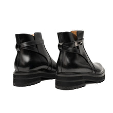 Load image into Gallery viewer, Men's Black Calfskin Buckle Chelsea Boots
