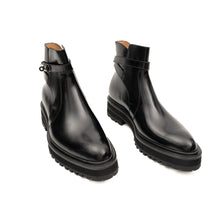 Load image into Gallery viewer, Men's Black Calfskin Buckle Chelsea Boots
