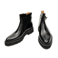 Load image into Gallery viewer, Men's Black Calfskin Buckle Chelsea Boots
