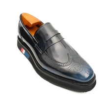 Load image into Gallery viewer, Men's Blue Leather Loafers
