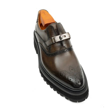 Load image into Gallery viewer, Men's Brogue Detail Leather Loafers
