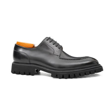 Load image into Gallery viewer, Men's Classic Black Derby Leather Shoes with Lug Sole
