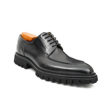 Load image into Gallery viewer, Men's Classic Black Derby Leather Shoes with Lug Sole
