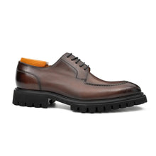 Load image into Gallery viewer, Men's Classic Brown Derby Leather Shoes with Lug Sole
