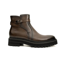 Load image into Gallery viewer, Men's Coffee Calfskin Buckle Chelsea Boots
