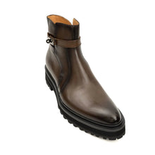 Load image into Gallery viewer, Men's Coffee Calfskin Buckle Chelsea Boots

