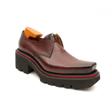 Load image into Gallery viewer, Men's Embossed Leather Derby Shoes with Chunky Sole
