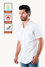Load image into Gallery viewer, Men's Fishing White Short Sleeve Shirt
