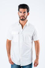 Load image into Gallery viewer, Men's Fishing White Short Sleeve Shirt
