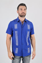 Load image into Gallery viewer, Men's Modern Royal Blue GUAYABERA Shirt
