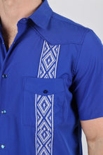Load image into Gallery viewer, Men's Modern Royal Blue GUAYABERA Shirt
