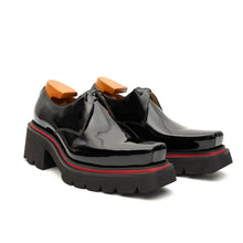 Load image into Gallery viewer, Men's Patent Leather Derby Shoes with Chunky Sole
