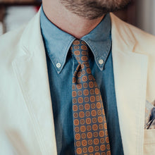 Load image into Gallery viewer, Claudius - Printed Madder Silk Tie - Venetian Blue
