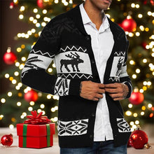 Load image into Gallery viewer, Men's Christmas Reindeer Knit Cardigan Sweater | NCS

