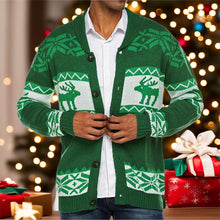 Load image into Gallery viewer, Men's Christmas Reindeer Knit Cardigan Sweater | NCS
