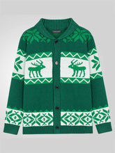 Load image into Gallery viewer, Men's Christmas Reindeer Knit Cardigan Sweater | NCS
