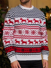 Load image into Gallery viewer, Men's Snowflake Reindeer Christmas Couple's Sweater | NCS
