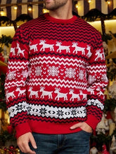 Load image into Gallery viewer, Men's Snowflake Reindeer Christmas Couple's Sweater | NCS
