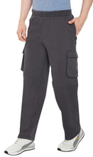 Load image into Gallery viewer, Men's Brushed Fleece Cargo Pants – Comfy Sweatpants with inner drawstrings
