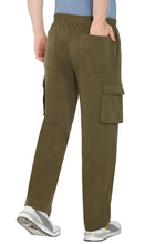Load image into Gallery viewer, Men's Brushed Fleece Cargo Pants – Comfy Sweatpants with inner drawstrings
