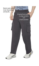 Load image into Gallery viewer, Men's Brushed Fleece Cargo Pants – Comfy Sweatpants with inner drawstrings
