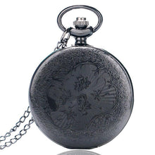 Load image into Gallery viewer, Men's Black Engraved Pocket Watch
