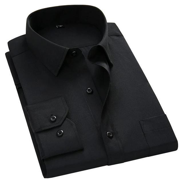 Men's Black Striped Dress Shirt