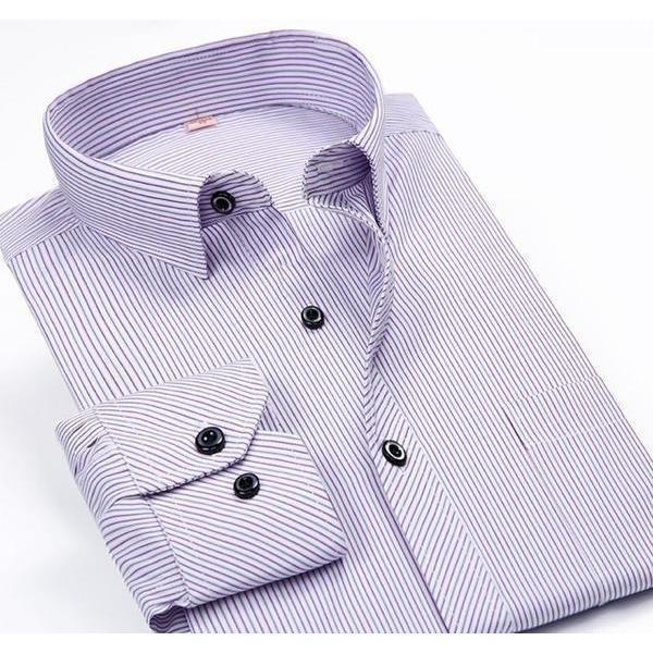 Men's Lavender Striped Dress Shirt