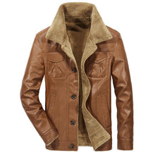 Load image into Gallery viewer, Men's Leather Fleece Jacket - 3 Colors
