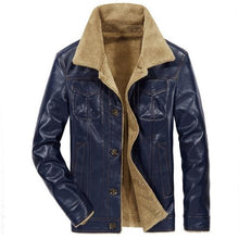 Load image into Gallery viewer, Men's Leather Fleece Jacket - 3 Colors
