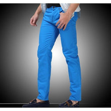 Load image into Gallery viewer, Men's Light Blue Slim Fit Straight Jeans - Multiple Sizes

