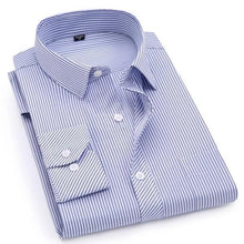 Load image into Gallery viewer, Men&#39;s Light Blue Striped Dress Shirt
