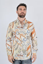 Load image into Gallery viewer, Mens Long Sleeve Modern Fit Stretch Wild Horses Print Shirt
