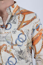 Load image into Gallery viewer, Mens Long Sleeve Modern Fit Stretch Wild Horses Print Shirt
