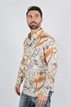 Load image into Gallery viewer, Mens Long Sleeve Modern Fit Stretch Wild Horses Print Shirt
