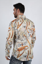 Load image into Gallery viewer, Mens Long Sleeve Modern Fit Stretch Wild Horses Print Shirt
