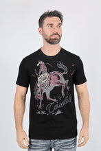 Load image into Gallery viewer, Mens Modern Fit Cotton Stretch Horse-Rider Print T-Shirt
