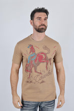 Load image into Gallery viewer, Mens Modern Fit Cotton Stretch Horse-Rider Print T-Shirt
