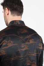 Load image into Gallery viewer, Mens Modern Fit Cotton Stretch Piping Cactus Monogram Print Shirt
