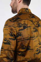 Load image into Gallery viewer, Mens Modern Fit Cotton Stretch Piping Cactus Monogram Print Shirt
