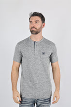 Load image into Gallery viewer, Mens Modern Fit Stretch Henley T-Shirt with Logo
