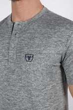 Load image into Gallery viewer, Mens Modern Fit Stretch Henley T-Shirt with Logo
