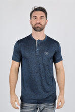 Load image into Gallery viewer, Mens Modern Fit Stretch Henley T-Shirt with Logo
