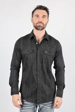 Load image into Gallery viewer, Mens Modern Fit Stretch Lurex Western Long Sleeve Shirt
