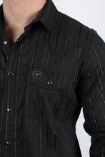 Load image into Gallery viewer, Mens Modern Fit Stretch Lurex Western Long Sleeve Shirt
