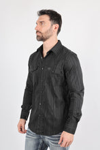 Load image into Gallery viewer, Mens Modern Fit Stretch Lurex Western Long Sleeve Shirt
